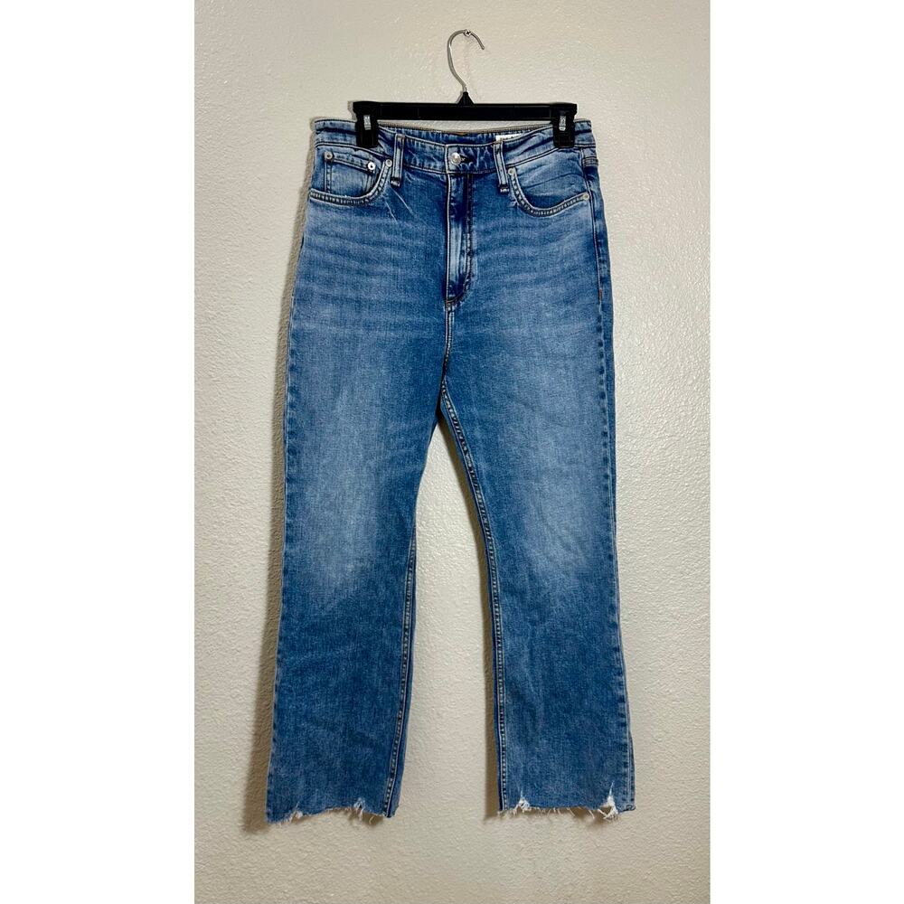rag & bone Casey High Rise Ankle Flare Jeans Size 29 Eldoris Light Wash Raw Hem